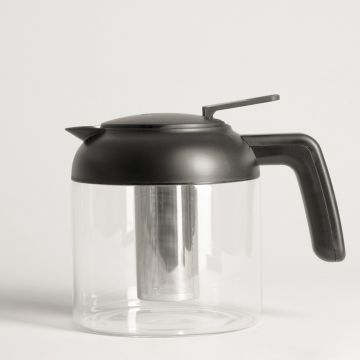 Ceainic Futuro, Homla, 1.5 L, 14x16 cm, sticla borosilicata/plastic/inox, transparent/negru Ceainic Futuro, Homla, 1.5 L, 14x16 cm, sticla borosilicata/plastic/inox, transparent/negru