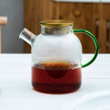 Ceainic Kubbe, Homla, 1.8 L, sticla/inox, verde/auriu Ceainic Kubbe, Homla, 1.8 L, sticla/inox, verde/auriu