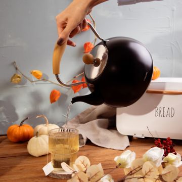 Ceainic Trino, Homla, 22x26 cm, 3 L, inox/plastic, negru/natur Ceainic Trino, Homla, 22x26 cm, 3 L, inox/plastic, negru/natur