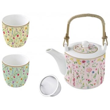 Set Ceainic Ceramica si 2 Cesti Meadow Flowers Set Ceainic Ceramica si 2 Cesti Meadow Flowers