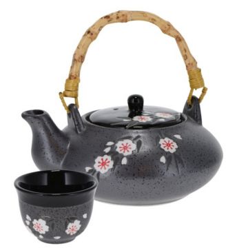 Set Ceainic Portelan si 4 Cesti Alice 650ml Set Ceainic Portelan si 4 Cesti Alice 650ml